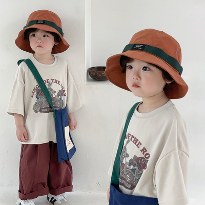 春季儿童渔夫帽男童防晒遮阳帽户外出游徒步速干大檐登山防晒帽子