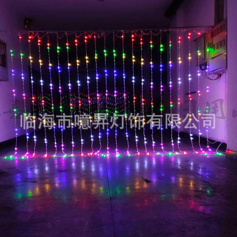 氛围灯彩灯过年V型流水灯新年户外装饰灯闪灯窗帘灯小串灯庭院灯