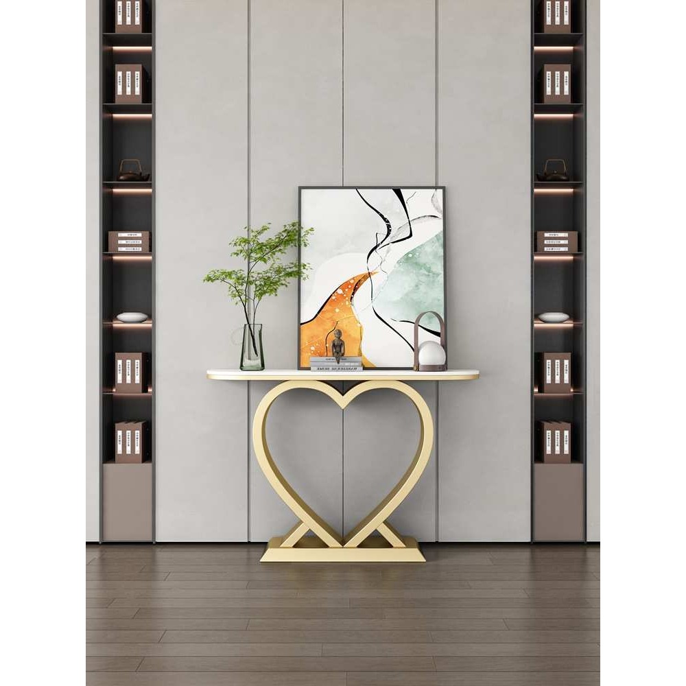 东园首府北欧轻奢入户玄关桌家用门厅长条案台简约现代岩板玄关台