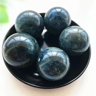 厂家天然磷灰石水晶球摆件天蓝磷灰原石打磨家居摆件1kg