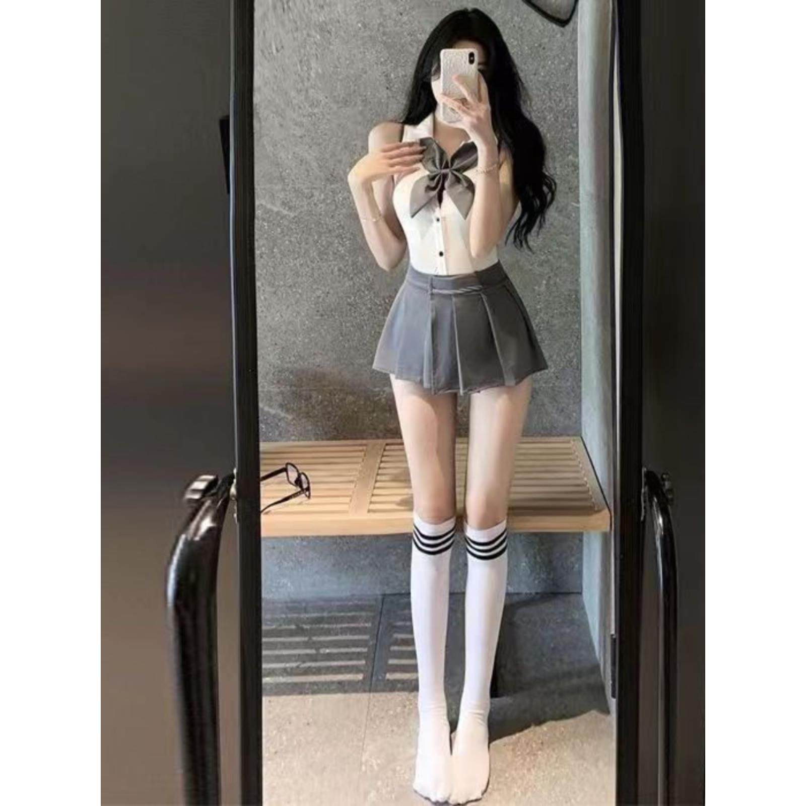 JK制服纯欲风校园风辣妹性感套装图片