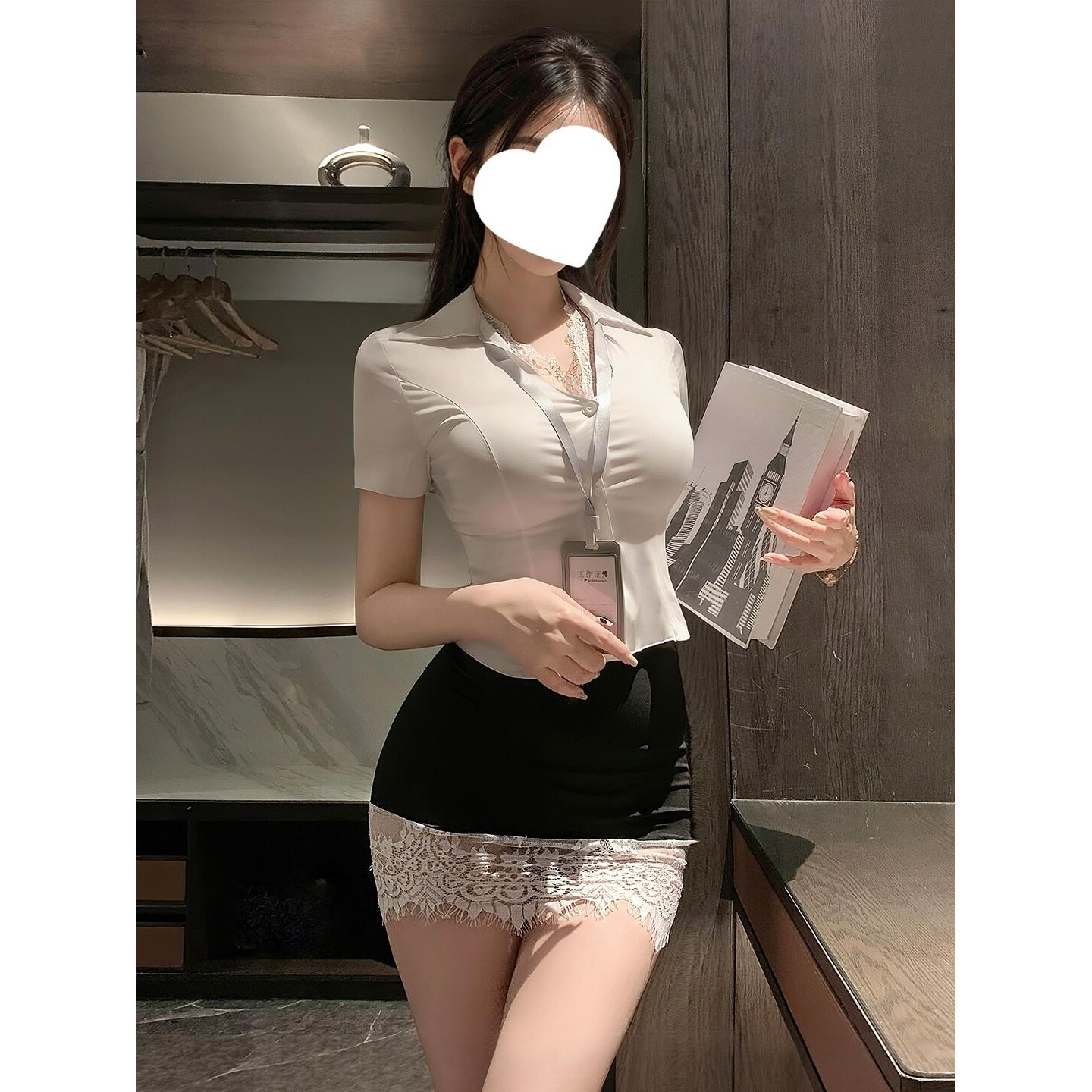性感深V蕾丝包臀制服高质量