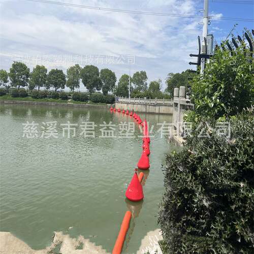 水上封锁拦截航道塑料浮漂 工程黄水面警示浮标串联浮桶