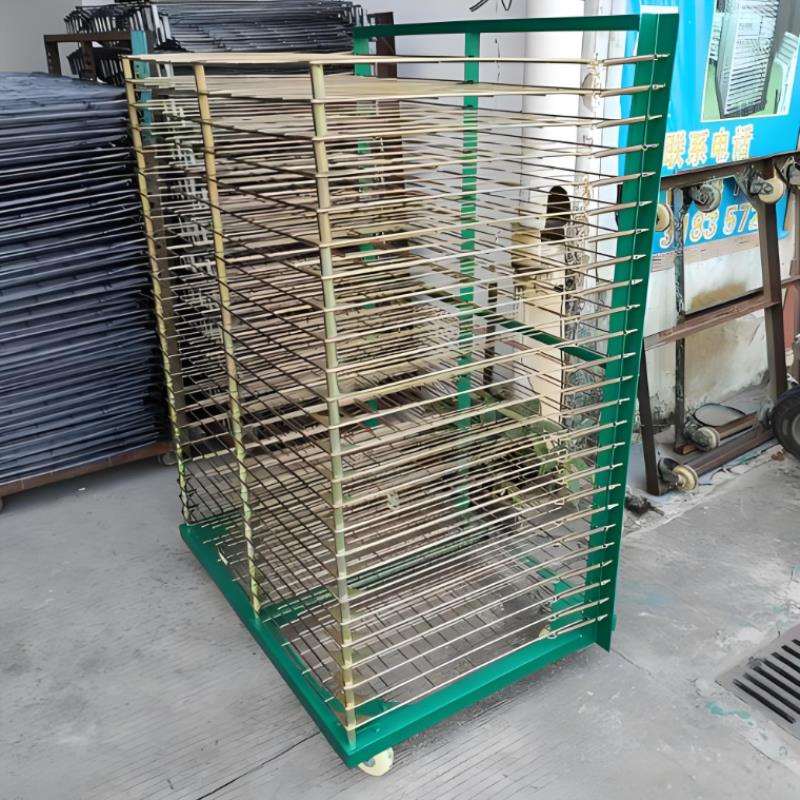 千层架定制架不锈钢晾晒置物网格板推车台13层美术丝印烘干架