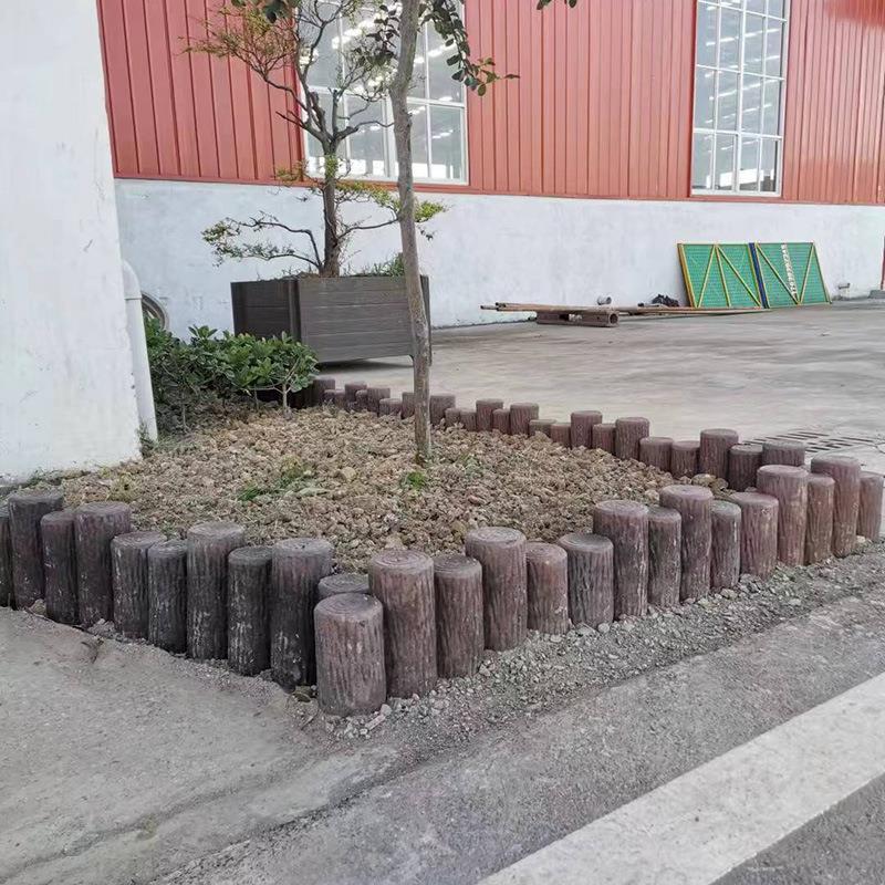原生态仿木桩模具欧式花园公园林花池模具装饰仿木护拦塑料模具现