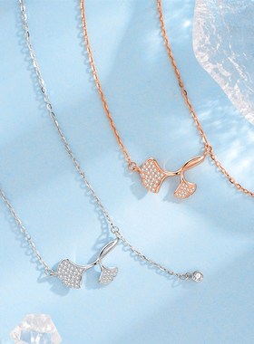 925银小杏运项链锁骨链女幸运有你新款轻奢小众设计感送朋友礼物