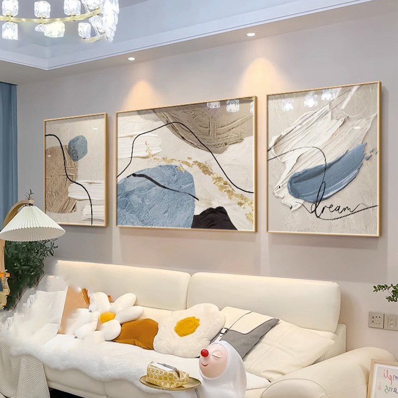 现代简约装饰画抽象线条客厅沙发背景I墙三联挂画餐厅卧室墙壁画