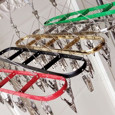 多夹子衣架晒内裤袜夹晾袜子架18夹不锈钢婴儿家用宝宝多功能椭圆