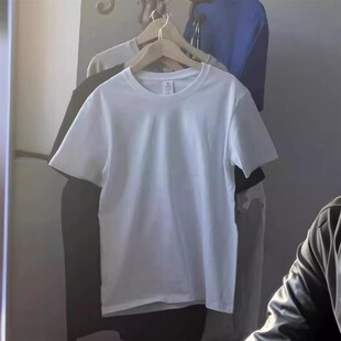 220g中国制造纯棉短袖t恤男女纯白色打底衫圆领精梳全棉短袖T上衣
