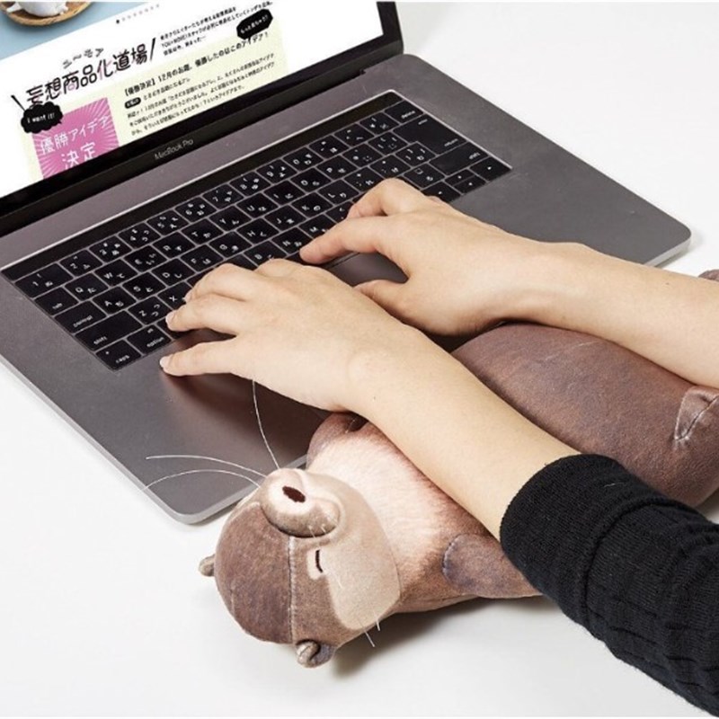 创意可爱仰面水獭包笔袋 收纳包B可当动物垫的收纳袋 个性日式护