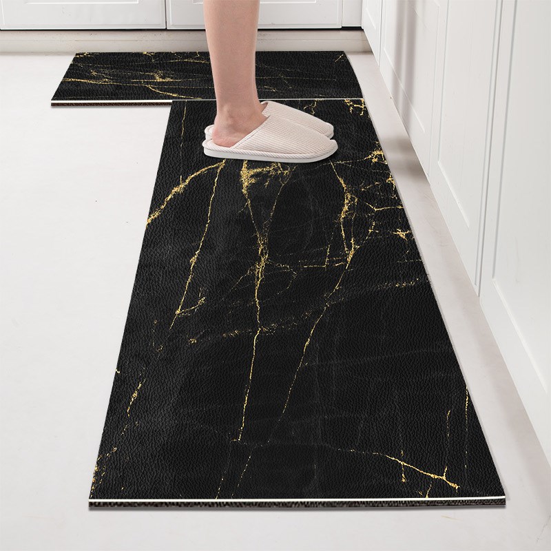 印花厨房皮革地垫耐脏止滑垫水洗可擦免洗耐脏垫子大面积全铺地毯