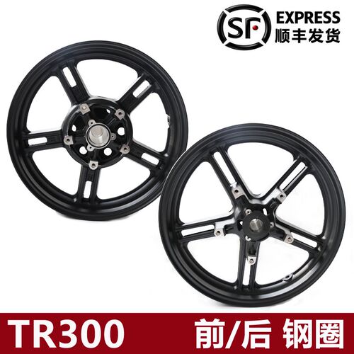 适TR300前后钢圈HJ300-3轮毂D轮辋摩托车原厂前轮轴轴承油封带防