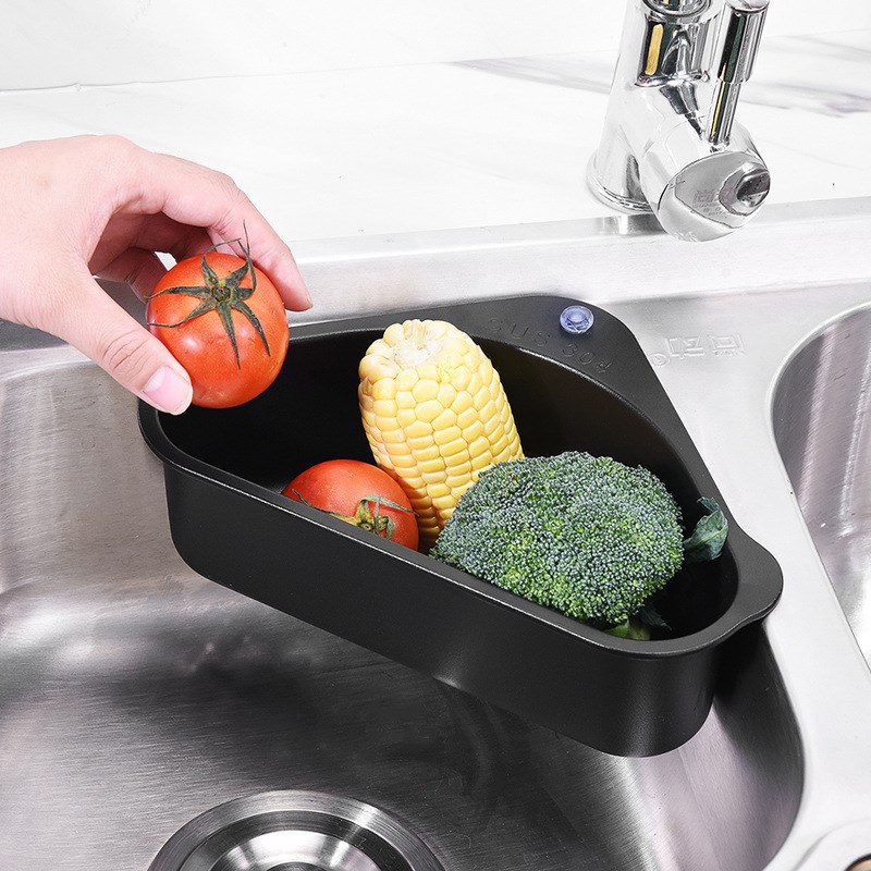 304不锈钢厨房水槽沥水篮 洗菜洗碗水池挂式垃圾滤水架过滤置物架