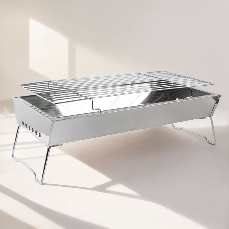 淄博家用户外烧烤便携炉子加厚不锈钢烧烤架子木炭折叠烧烤架