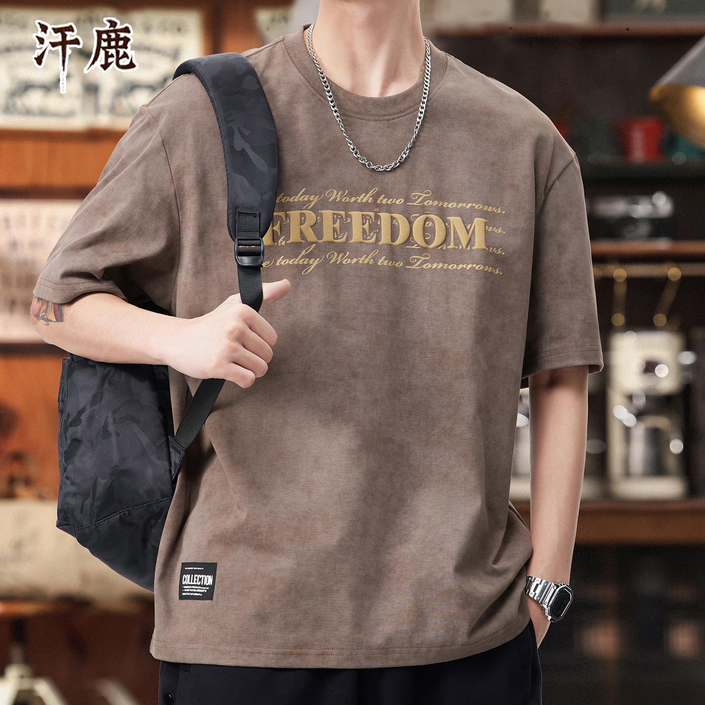 夏季2025新款短袖T恤男潮牌宽松