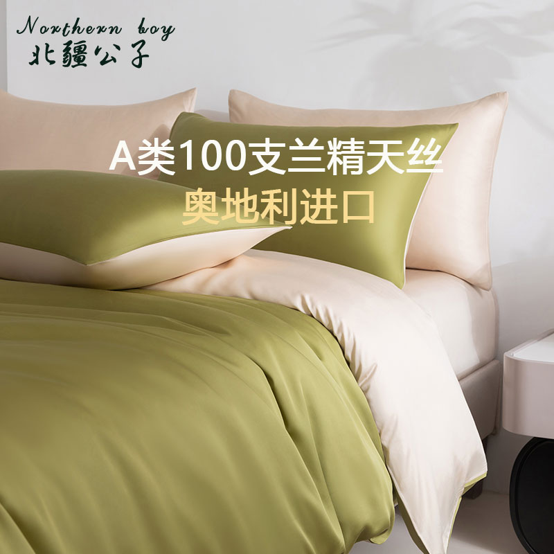 A类100支兰精天丝四件套轻奢Tencel奥地利进口床单被套床上三件套