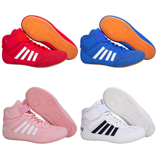 拳击鞋成人女散打训练小孩摔跤鞋子室内武术鞋儿童男泰拳搏击格斗