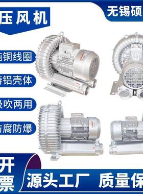 RB61D2水产养殖高压鼓风机2.2kw380v220伏旋涡风泵铝制蜗壳风机