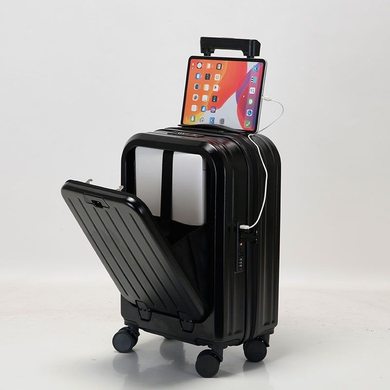 前开口行李箱女2024新款20寸多功能商务登机箱侧开盖小型旅行箱男