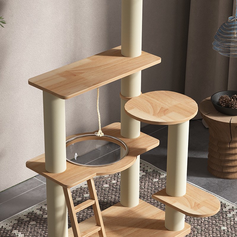 实木大型猫爬架一体猫窝跳台抓板四季通用架子太空舱宠物用品