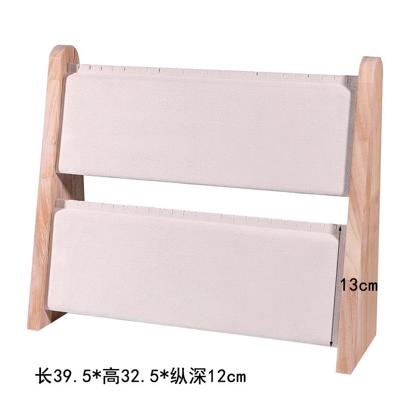 现货实木双排项链手链展示架吊坠架子立式首饰架摆摊饰品展示道具