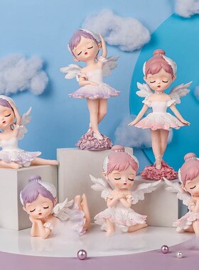 女孩子摆件天使小陶瓷娃娃玩偶公仔卧室儿童房礼物女生桌面装饰品