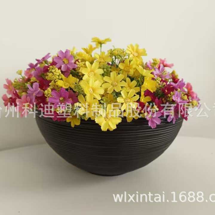 科迪花盆KD5532田园简约罗纹矮盆室内外装饰绿植阳台草花种植