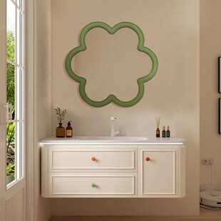 浴室柜组合陶瓷一体盆多巴胺奶油风撞色卫生间洗脸洗漱台圆角防撞