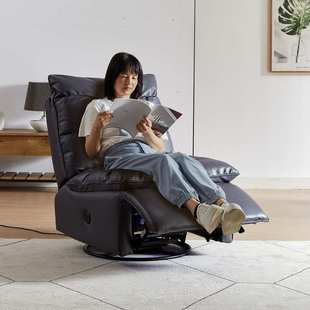 High Quality Leather Manual SwingRotate Single Recliner Sofa