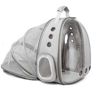 跨境猫包后方可扩展宠物双肩包透明网状外出全景便携宠物包大容量