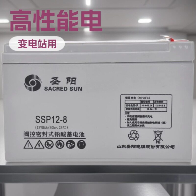 SSP12-8电子秤喷雾器卷闸门童车UPS控制系统12V8AH圣阳蓄电池