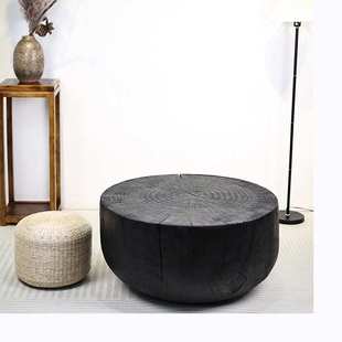 木桩树墩圆形茶几碗型原木木墩北欧酒店民宿创意设计异形茶台树桩