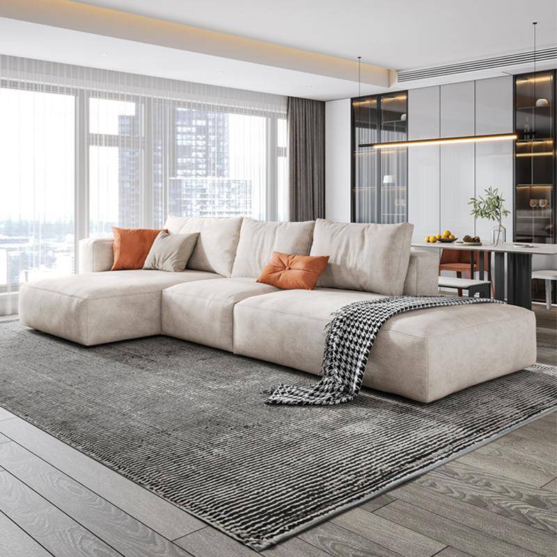 北欧小户型简约日式透气布艺直排沙发免洗科技布乳胶贵妃脚踏沙发