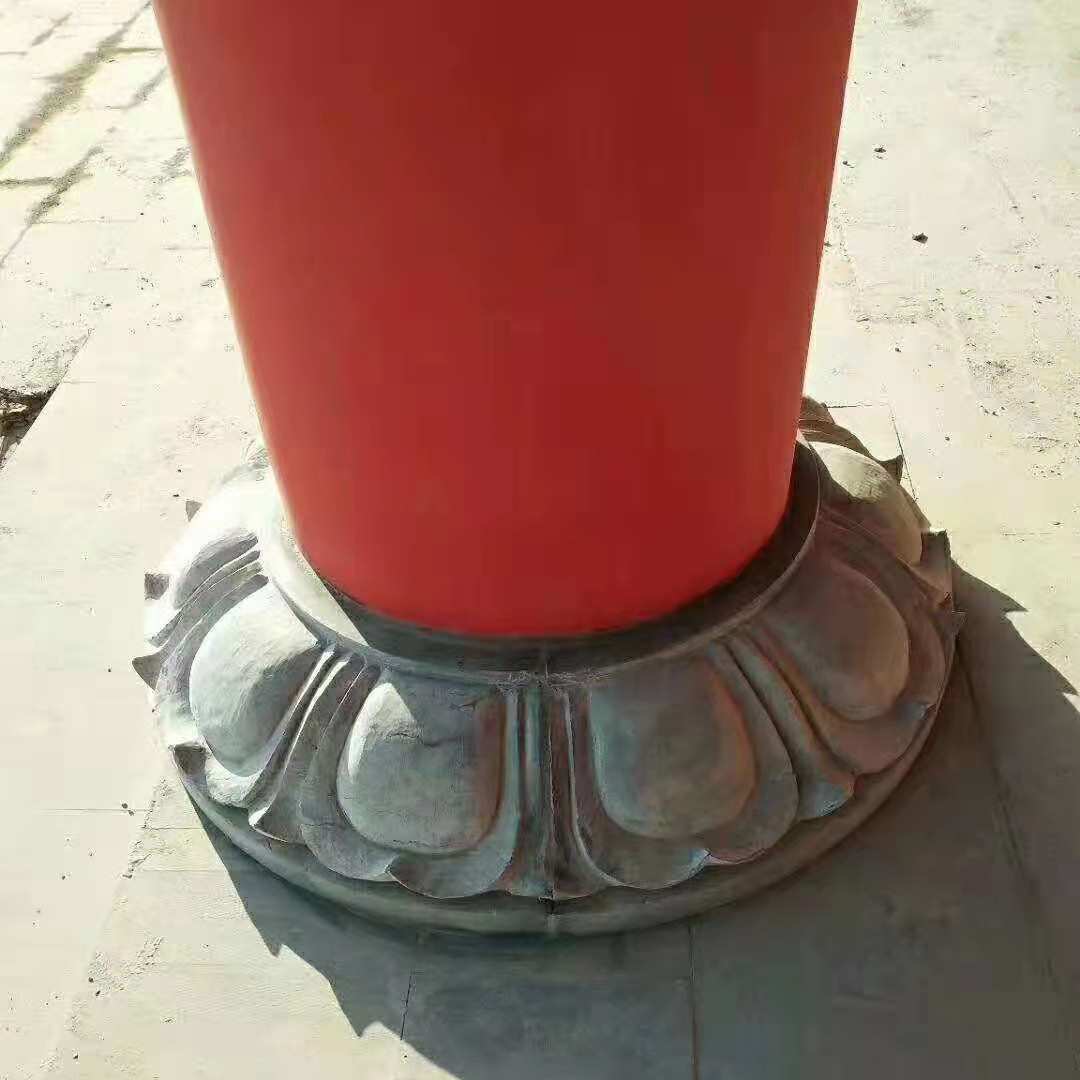 青石莲花柱墩柱顶仿古柱基石庭院古建柱脚柱石莲花础石柱墩空心