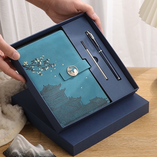 笔记本本子国潮a5定制礼盒可印logo加厚2024年新款记事本故宫文创商务日记高档工作办公会议本高档送客户礼品