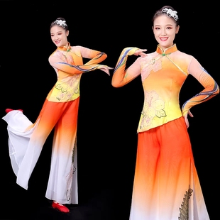 新款胶州秧歌服演出服女手绢舞剧目古典舞蹈服装飘逸扇子舞伞舞