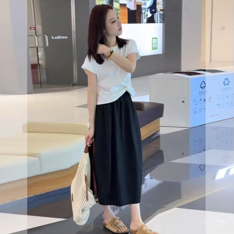 2025超火夏装一整套ootd穿搭减龄气质巨好看的裙子女短袖休闲套装