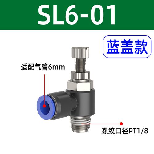 气动调节阀气缸连接件气压调节阀SL4-m5/6-01/8-02双头锯调速阀