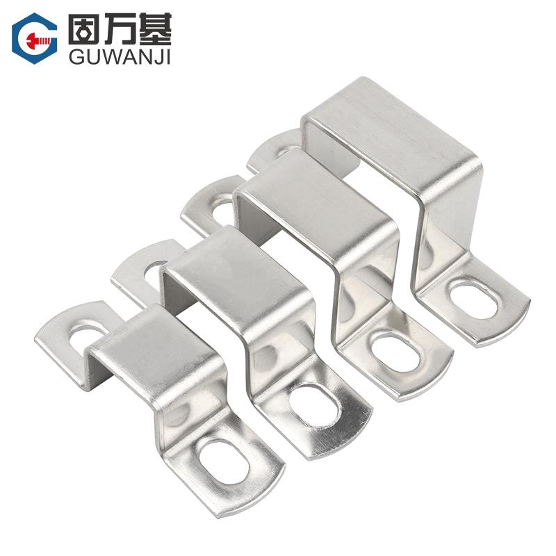 304不锈钢卡箍方卡方形管卡方型卡扣骑马卡抱箍直角U型管卡支架