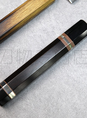 出口日本黑檀+黑牛角二银柳刃330刀柄。全长15.5厘米。厨刀刀把