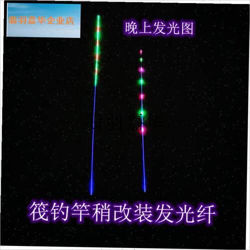 筏竿稍改装夜f光发光纤夜钓桥筏竿软尾灯夜钓电子筏竿稍配件LED,