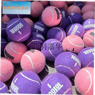 Teloon天龙粉色网球u紫色网球2祇装罐装散装男女专业训练网球,
