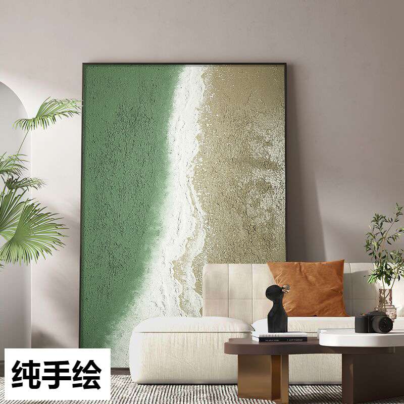纯手绘装饰画厚肌理玄关画客厅挂画抽象沙发背景油画大幅落地壁画图片