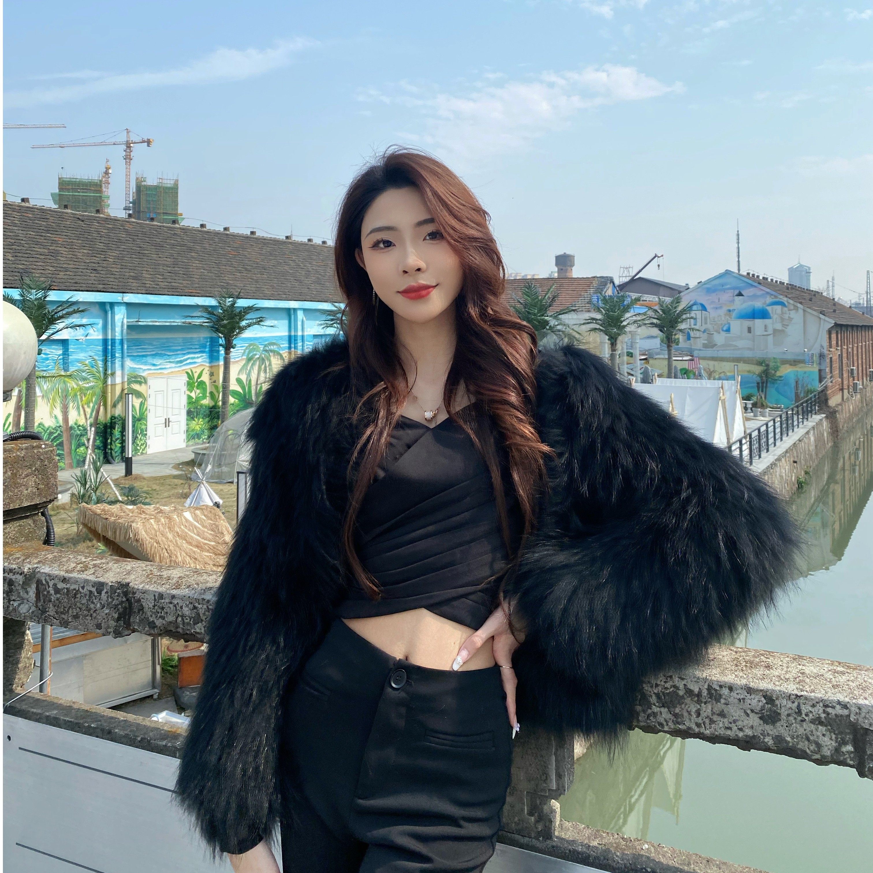 2025新款韩版真貉子毛皮草双面编织加密加厚女款时尚网红百搭外套