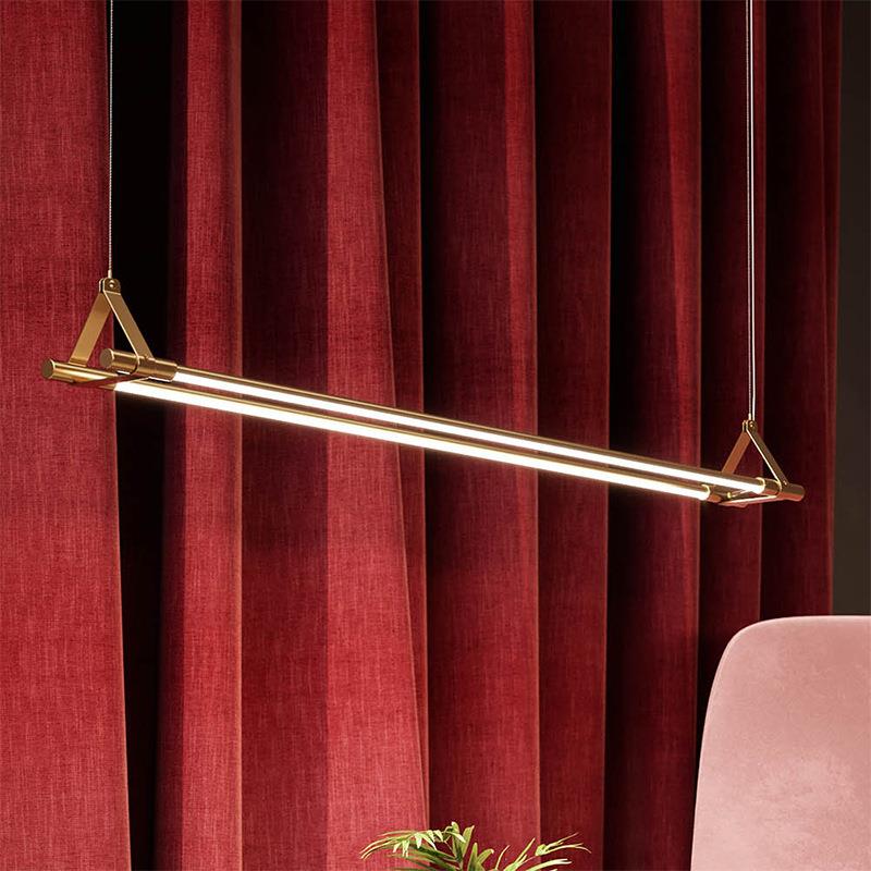 轻奢现代极简办公室会议室吧台设计师款商用长条餐厅中台岛台吊灯