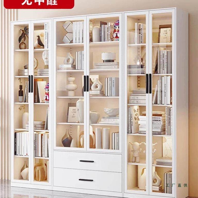 钢制书柜带玻璃门家用储物柜一体客厅防尘置物儿童铁艺书架展示柜,农机/农具/农膜,其它农用工具,淘宝优惠券,粉丝福利购,淘宝优惠卷