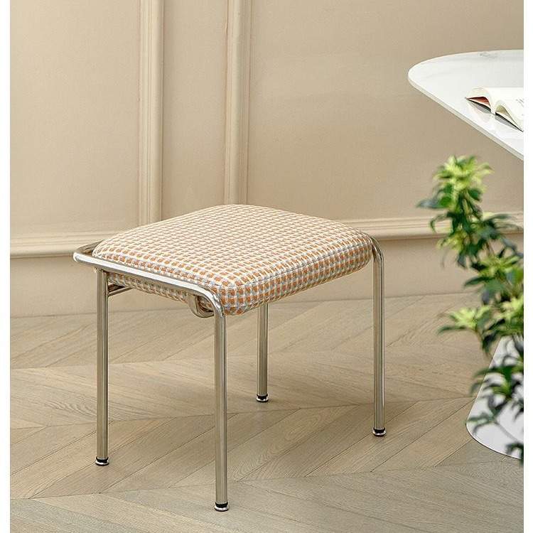 千鸟格化妆凳子家用网红梳妆凳简约梳妆台软包凳子卧室梳妆凳子