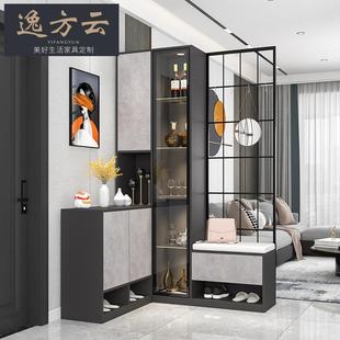 柜玄关柜一体轻奢现代简约铁艺屏风柜酒柜隔断柜客厅 进门转角鞋