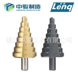 45高速钢直槽宝塔钻镀钛阶梯钻黑色 圆柄钻头电动工具打孔跨境10