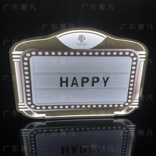 跨镜LED发光手举牌广告牌幻彩字母发光灯牌灯箱酒吧气氛道具